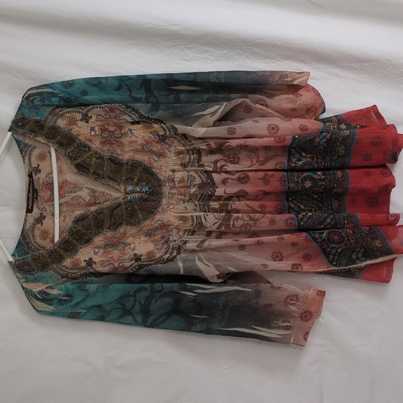 Mushka by Sienna Rose Tops - Mushka by Sienna Rose | Sheer Boho Top Embellished with Lace, Beads, Stones | M